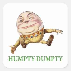 Adesivo Quadrado Humpty Dumpty Sat em uma parede