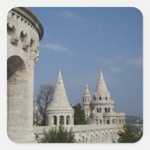 Adesivo Quadrado Hungria, cidade capital Budapeste. Buda, Castelo