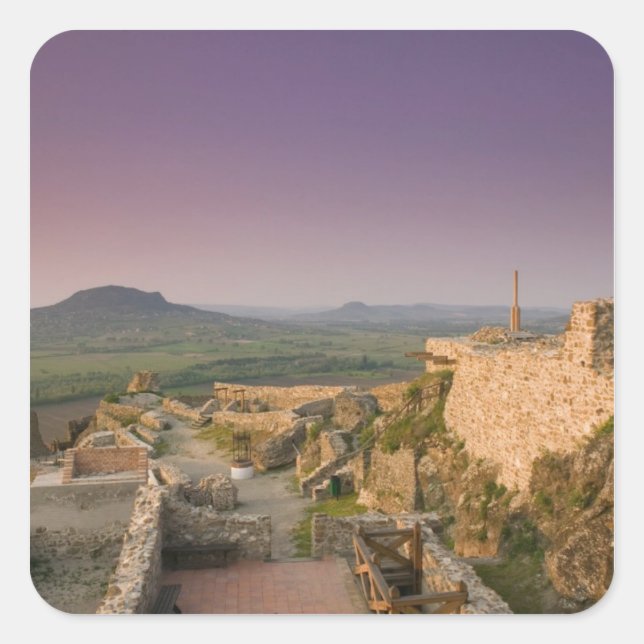 Adesivo Quadrado HUNGRIA, Região do Lago Balaton, SZIGLIGET: (Frente)