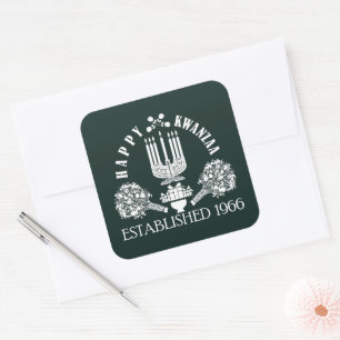 Adesivo Quadrado Hunter Green White Crest Kwanzaa