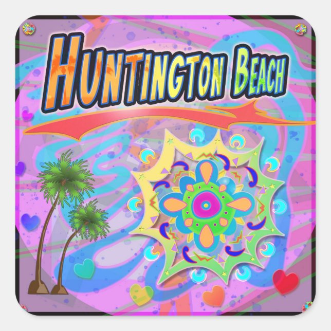 Adesivo Quadrado Huntington Beach True Progress Sticker (Frente)