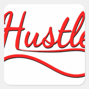 Adesivo Quadrado Hustle Typografia Art