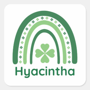Adesivo Quadrado Hyacintha Name Clover Boho Rainbow