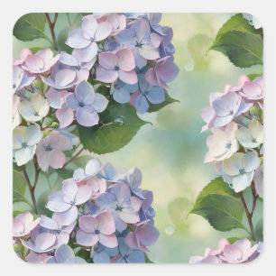 Adesivo Quadrado Hydrangea, flor de Hortensia