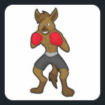 Adesivo Quadrado Hyena at Boxing with Boxing gloves<br><div class="desc">This design is the perfect gift for a birthday,  Christmas and other celebrations. It is suitable for women,  men and kids.</div>