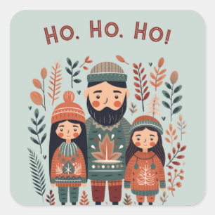 Adesivo Quadrado Hygge Christmas Scandinavian Cozy Family