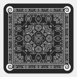 Adesivo Quadrado Hypno Hanky Spiral Bandana, Handkerhead Sticker