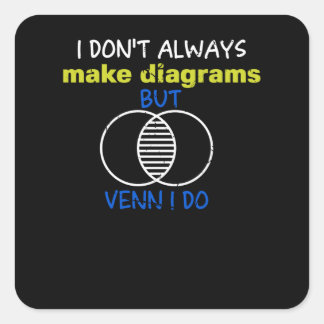 Adesivo Quadrado I don't always make Diagrams but Venn
