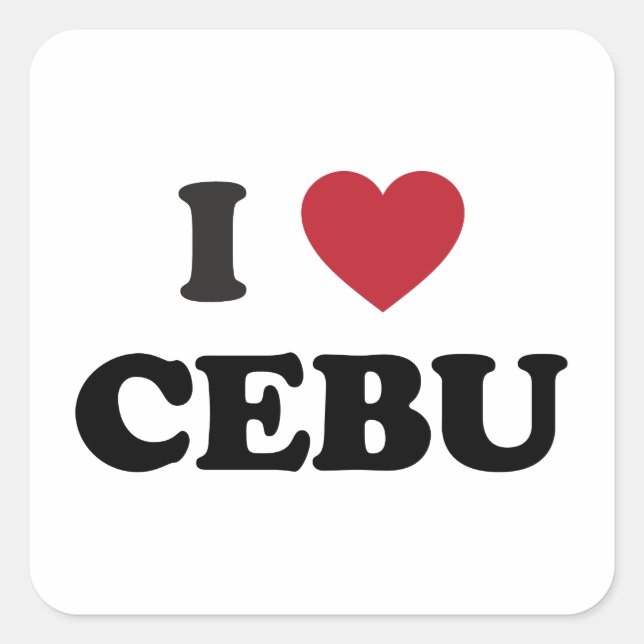 Adesivo Quadrado I Heart Cebu Filipinas (Frente)