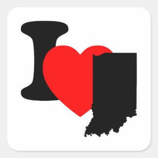 Adesivo Quadrado I Heart Indiana