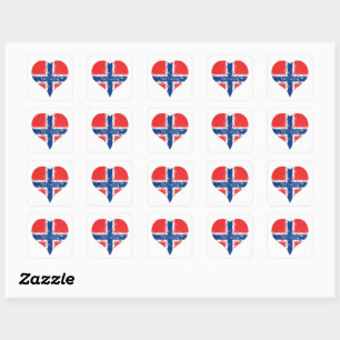 Adesivo Quadrado I Heart Norway Pintou Heart Flag