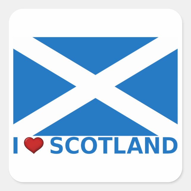 Adesivo Quadrado I Heart Scotland (Frente)