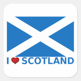 Adesivo Quadrado I Heart Scotland