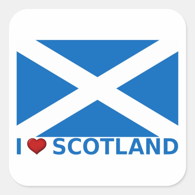 Adesivo Quadrado I Heart Scotland (Frente)