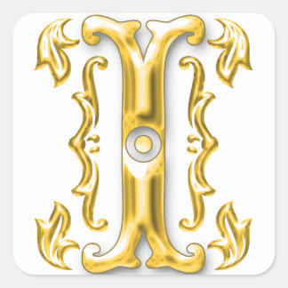 Adesivo Quadrado I - Letra Maiúscula Sticker em Dourado