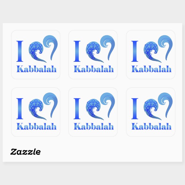 Adesivo Quadrado I love Kabbalah Rectangular Sticker (Folha)