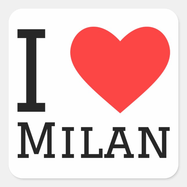 Adesivo Quadrado I love milan (Frente)