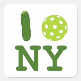 Adesivo Quadrado I Love New York (Pickleball)
