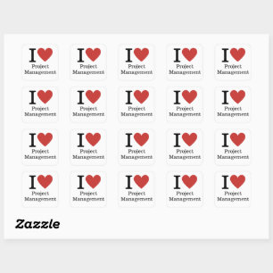 Adesivo Quadrado I ❤️ Love Project Management STICKER