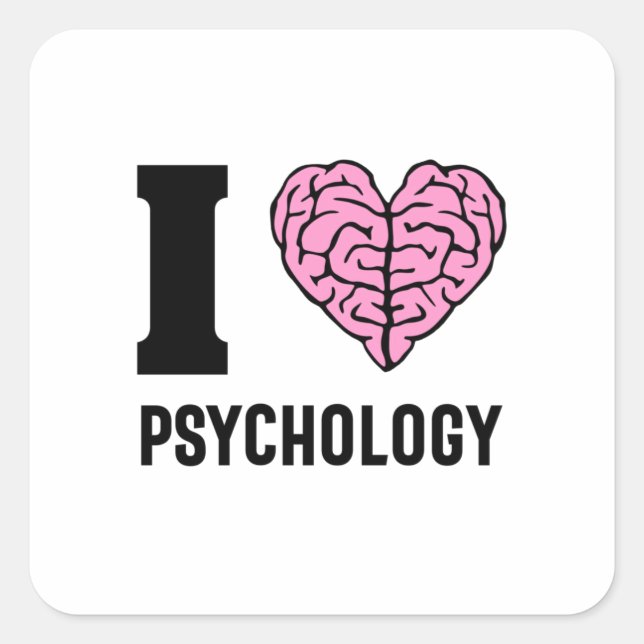 Adesivo Quadrado I Love Psychology (Frente)