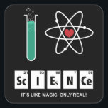 Adesivo Quadrado I Love Science - Sticker<br><div class="desc">A única constante no mundo não é mudança — é ciência. Subjacente a todas as questões que enfrentamos, desde as alterações climáticas à independência energética, à fome e às doenças, encontraremos as soluções na ciência. Mostre seu apoio aos princípios científicos com este design colorido. Ciência — é como mágica, exceto...</div>