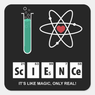 Adesivo Quadrado I Love Science - Sticker