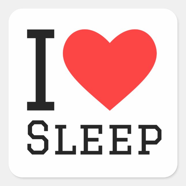 Adesivo Quadrado I love sleep (Frente)