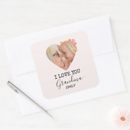 Adesivo Quadrado I Love You Grandma | Personalized Sticker