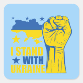 Adesivo Quadrado I Stand With Ukraine. Sheet of stickers
