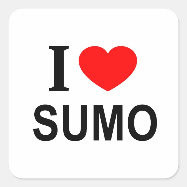 ADESIVO QUADRADO I ❤️ SUMO I LOVE SUMO I HEART SUMO (Frente)