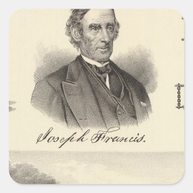 Adesivo Quadrado Iate a vapor de ferro ondulado (Frente)