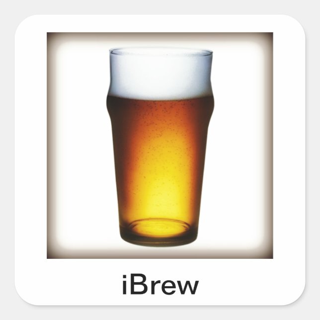 Adesivo Quadrado iBrew Ale Glass (Frente)