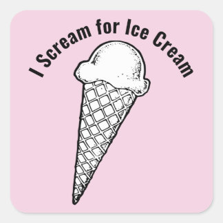 Adesivo Quadrado Ice Cream Cone Design Vinyl Sticker