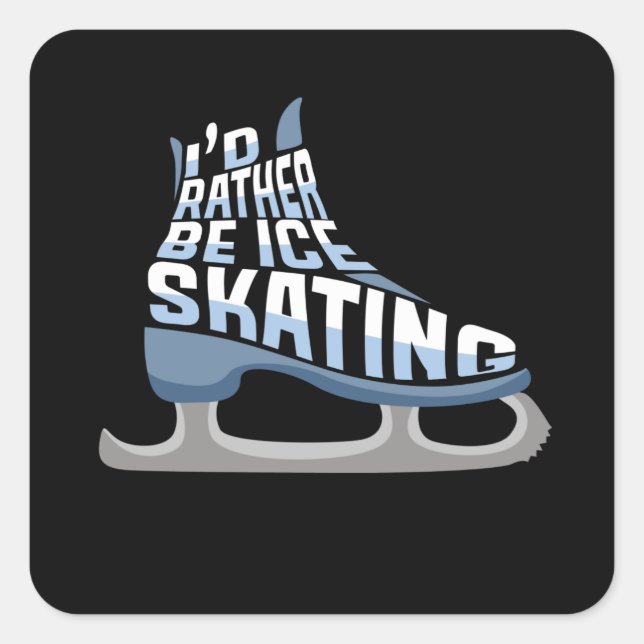 Adesivo Quadrado Ice Skating Eu Preferencialmente De Ice Skating (Frente)