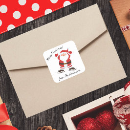 Adesivo Quadrado Ice Skating Papai Noel"Personalizado