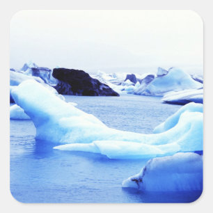 Adesivo Quadrado Icebergs na Lagoa Jokulsarlon