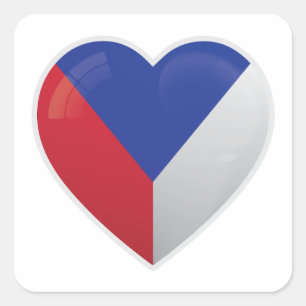 Adesivo Quadrado Ícone de Amor da República Checa