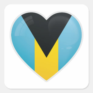Adesivo Quadrado Ícone de amor das Bahamas