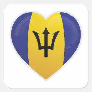 Adesivo Quadrado Ícone de amor de Barbados