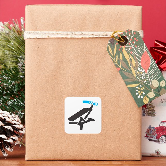 Adesivo Quadrado Ícone de Equipamento de Exercício Gym (Criador carregado)