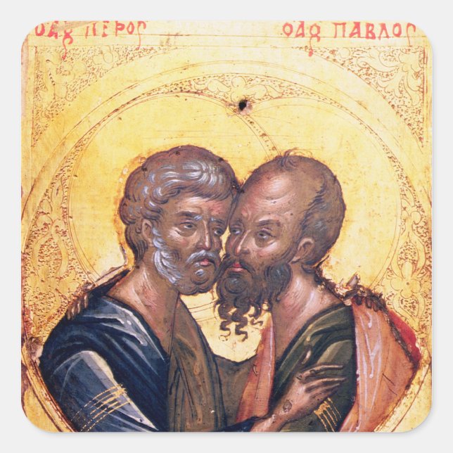 Adesivo Quadrado Ícone de SS. Peter e Paul (Frente)