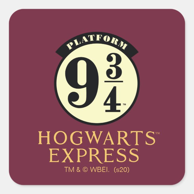 Adesivo Quadrado Ícone do Platform 9 3/4 HOGWARTS™ EXPRESS (Frente)