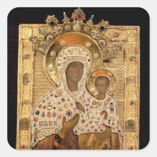 Adesivo Quadrado Ícone do Virgin, monastério de Smolenskaja
