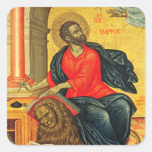 Adesivo Quadrado ícone ortodoxo de São Marcos Evangelista