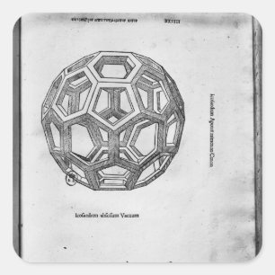 Adesivo Quadrado Icosahedron, 'de De Divina Proportione'