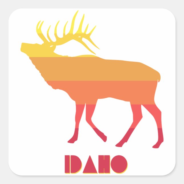 Adesivo Quadrado Idaho Elk (Frente)