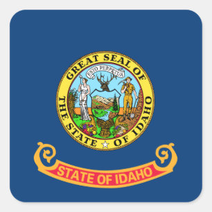Adesivo Quadrado Idaho Flag: Estado Gem, América Mountain West