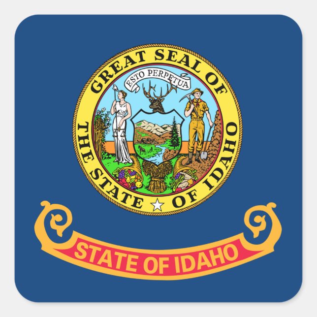 Adesivo Quadrado Idaho State Flag (Frente)