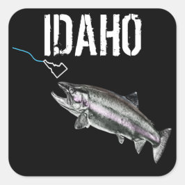 ADESIVO QUADRADO IDAHO STEELHEAD - AQUI PESCA PESCADA - IDAHO BRILH