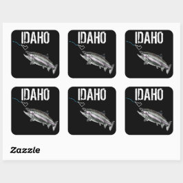 ADESIVO QUADRADO IDAHO STEELHEAD - AQUI PESCA PESCADA - IDAHO BRILH